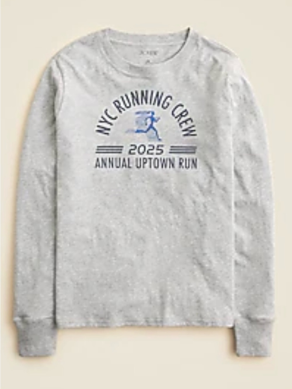 J. Crew Women’s Cotton Grey Long-Sleeve NYC Running Crew 2025 Tee